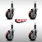 Service Caster 4'' SS Maroon Poly Wheel Swivel 1'' Expanding Stem Caster Set, 4PK SCC-SSEX20S414-PPUB-MRN-1-4 - alternate 3